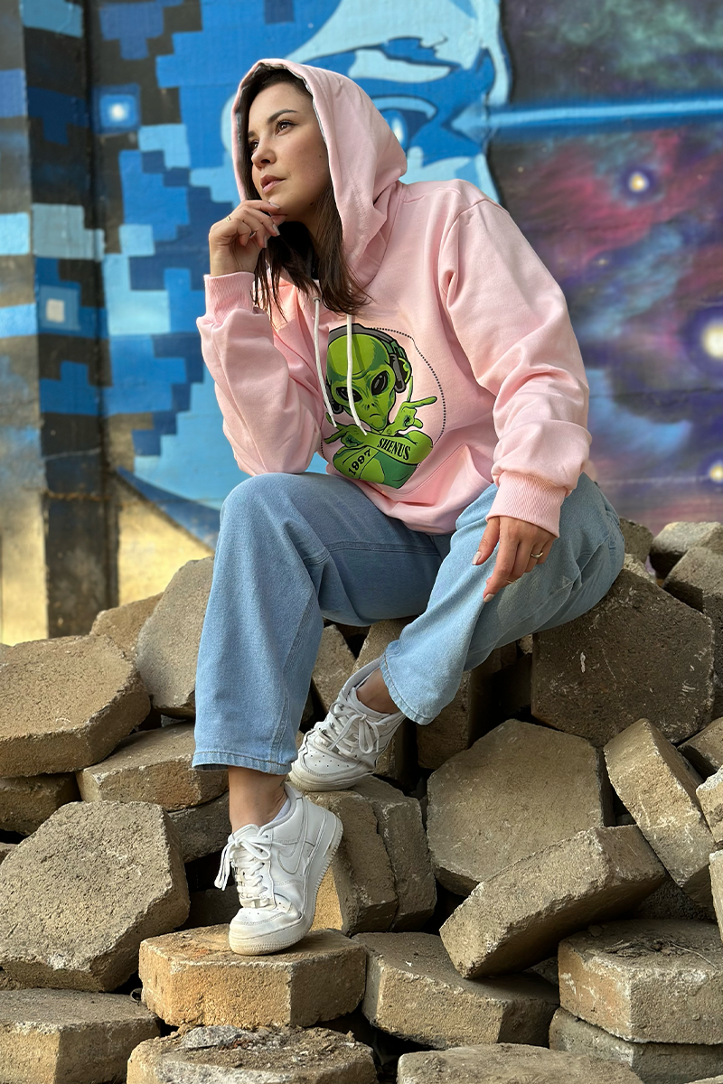 Casaco de Moletom ET Alien - Rosa Claro