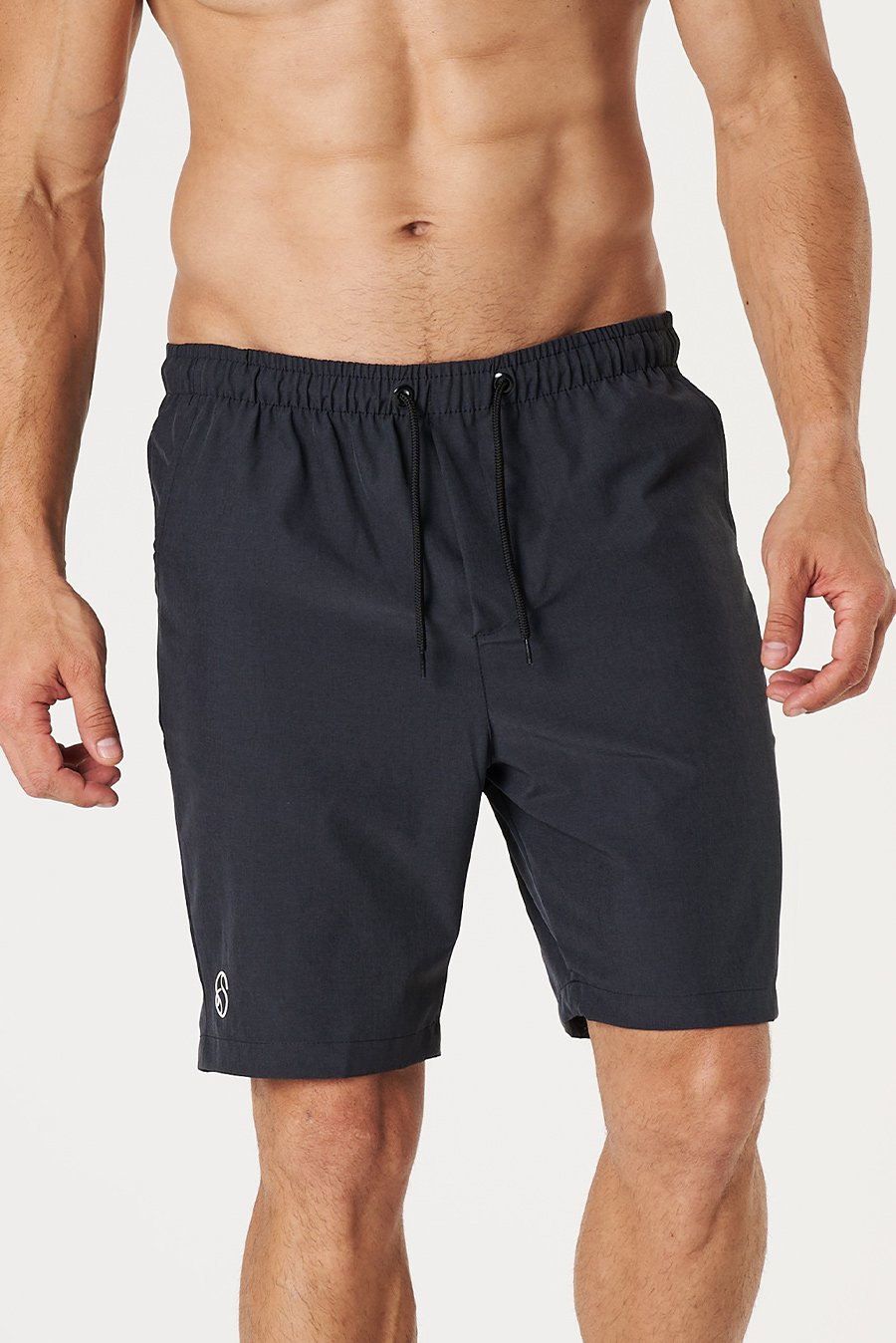 Bermuda Casual Melange Microfibra Elastic Cinza Escuro